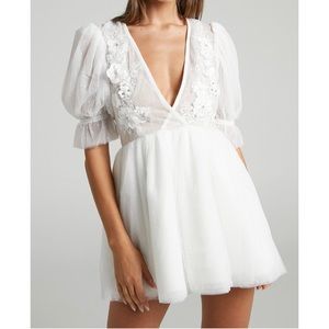 SHOWPO AKSHIA MINI DRESS W/ PUFF SLEEVES